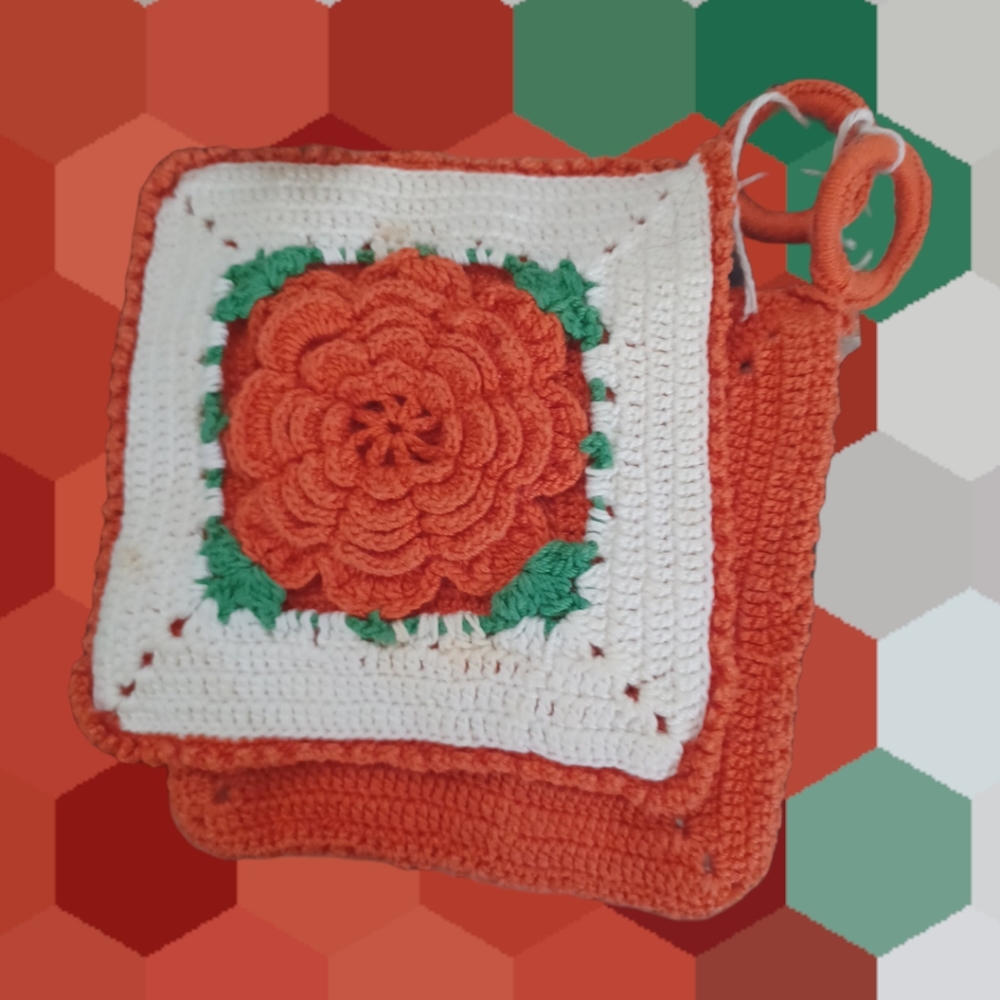 Vintage Flower Potholders
